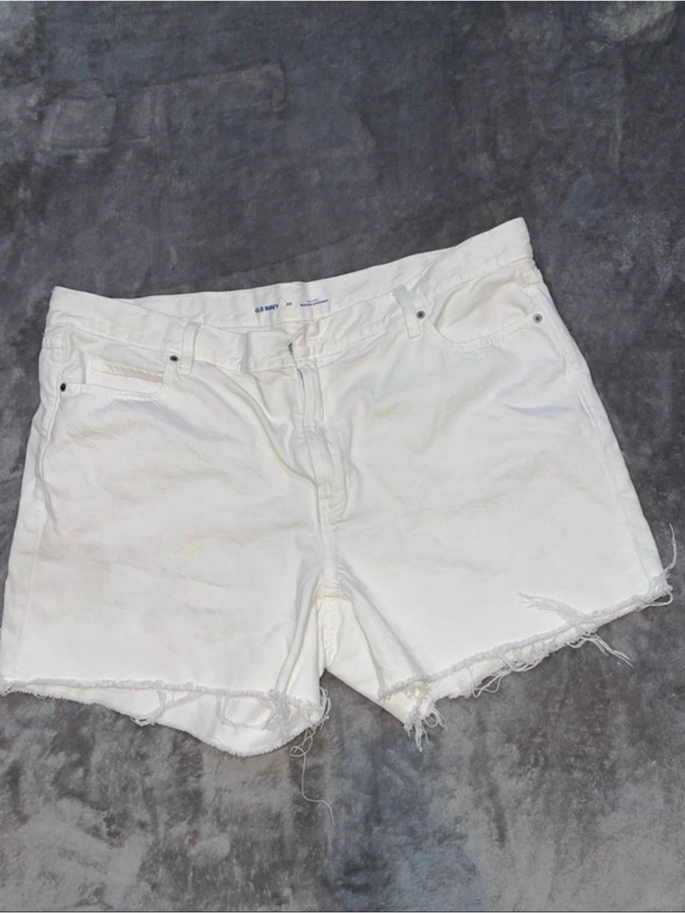 Old Navy White Women's Denim Cutoff Shorts with Frayed Hem